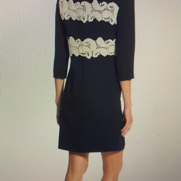 Lace appliqué crepe dress - Picture 4 of 5